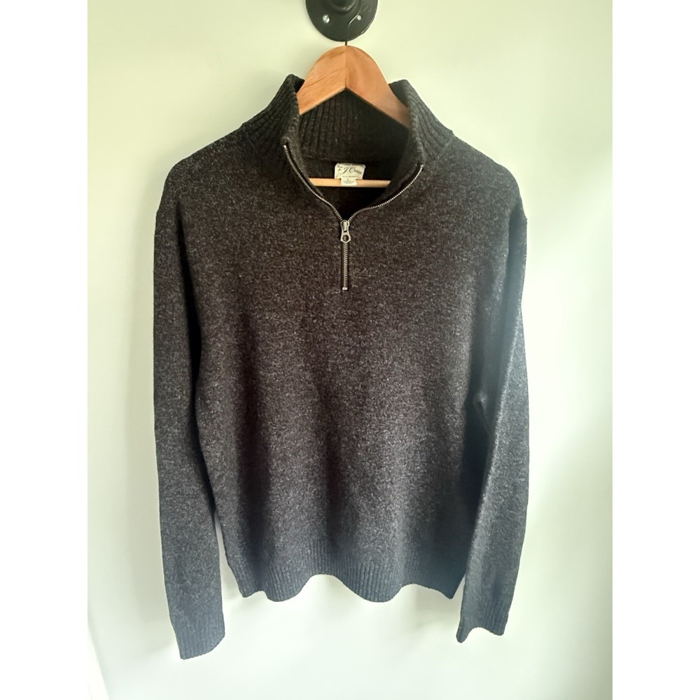 NWOT J Crew Men Rugged Merino Wool Sweater Large Long‎ Sleeve